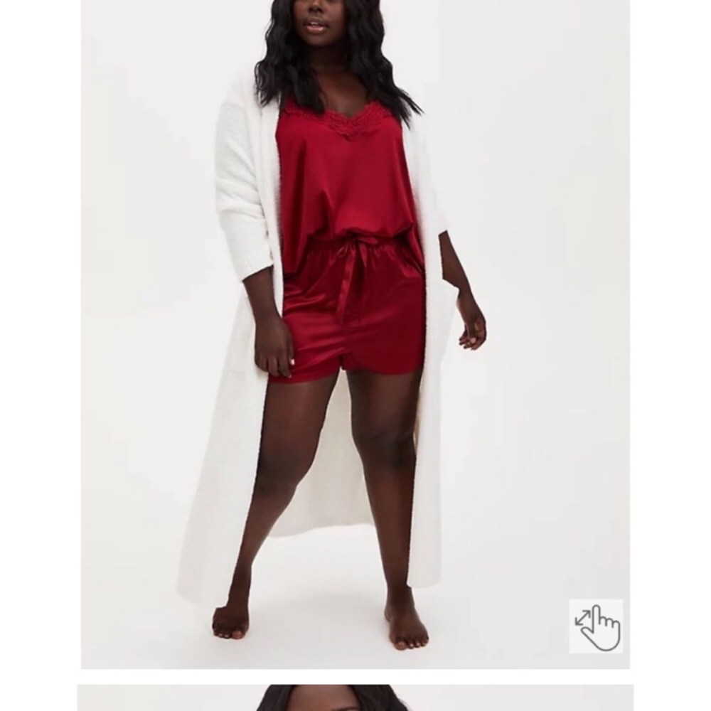 NWT TORRID 2PC Red Lace Dream Satin Sleep Cami & Short